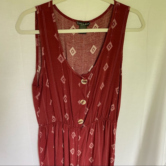 Maroon and cream patterned jumpsuit - Picture 9 of 16